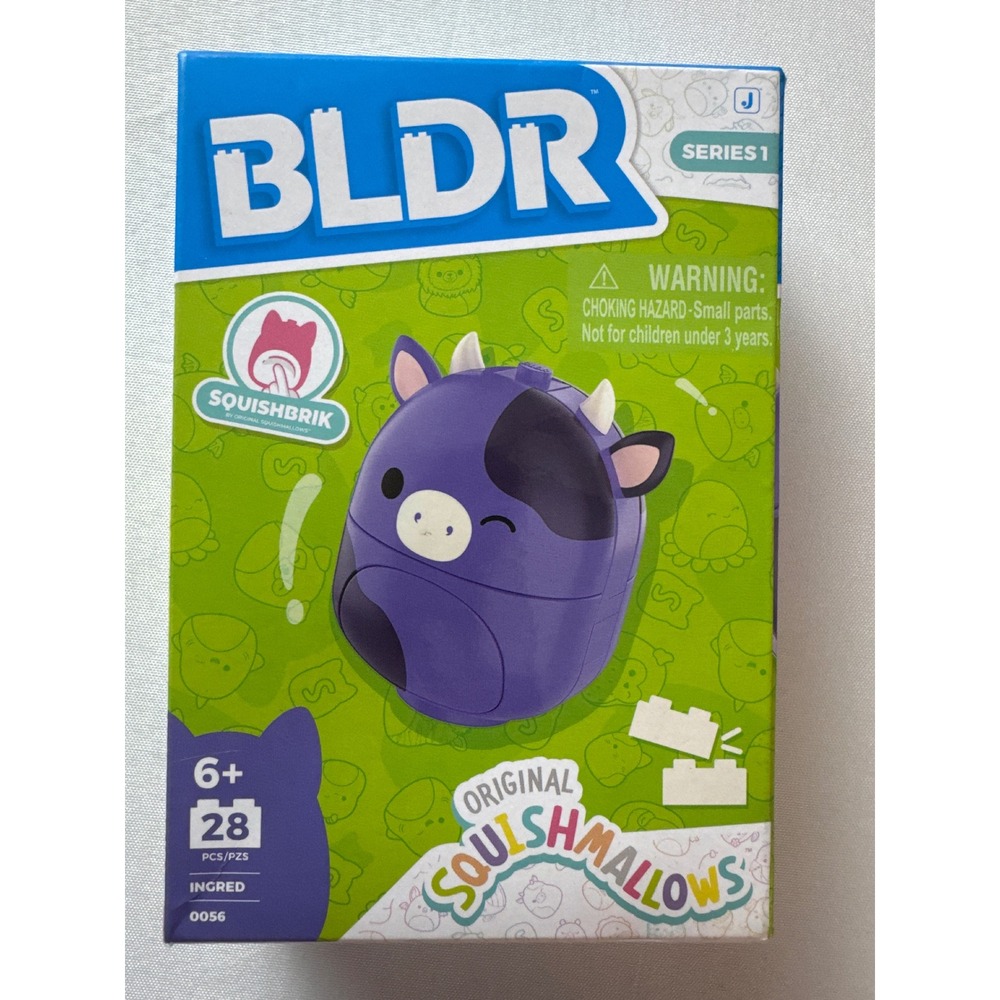 Squishmallows BLDR Ingred Purple Cow SquishBrik 0056 28 Pc Building Set